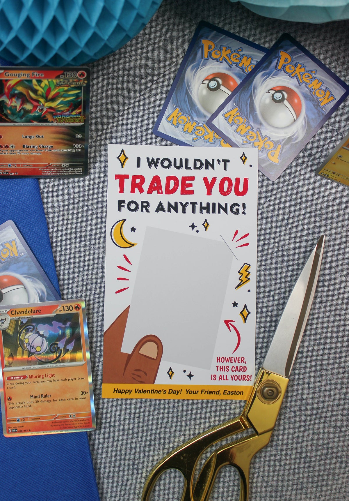 Game Trading Card Kids Valentine