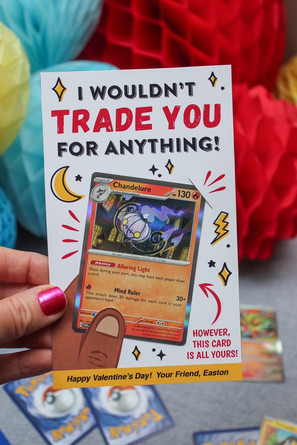 Game Trading Card Kids Valentine