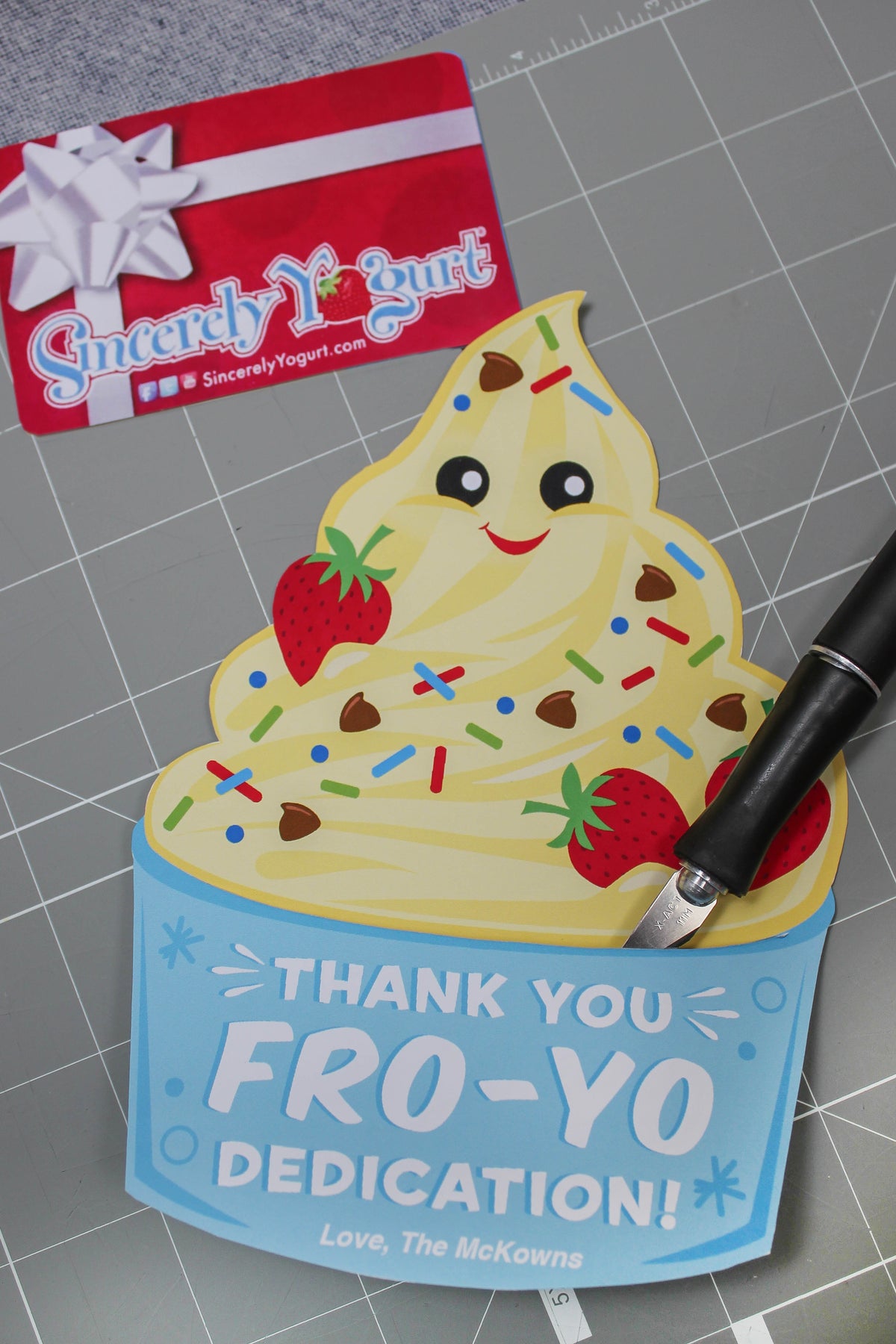 Fro-Yo Thank You Gift Card Holders