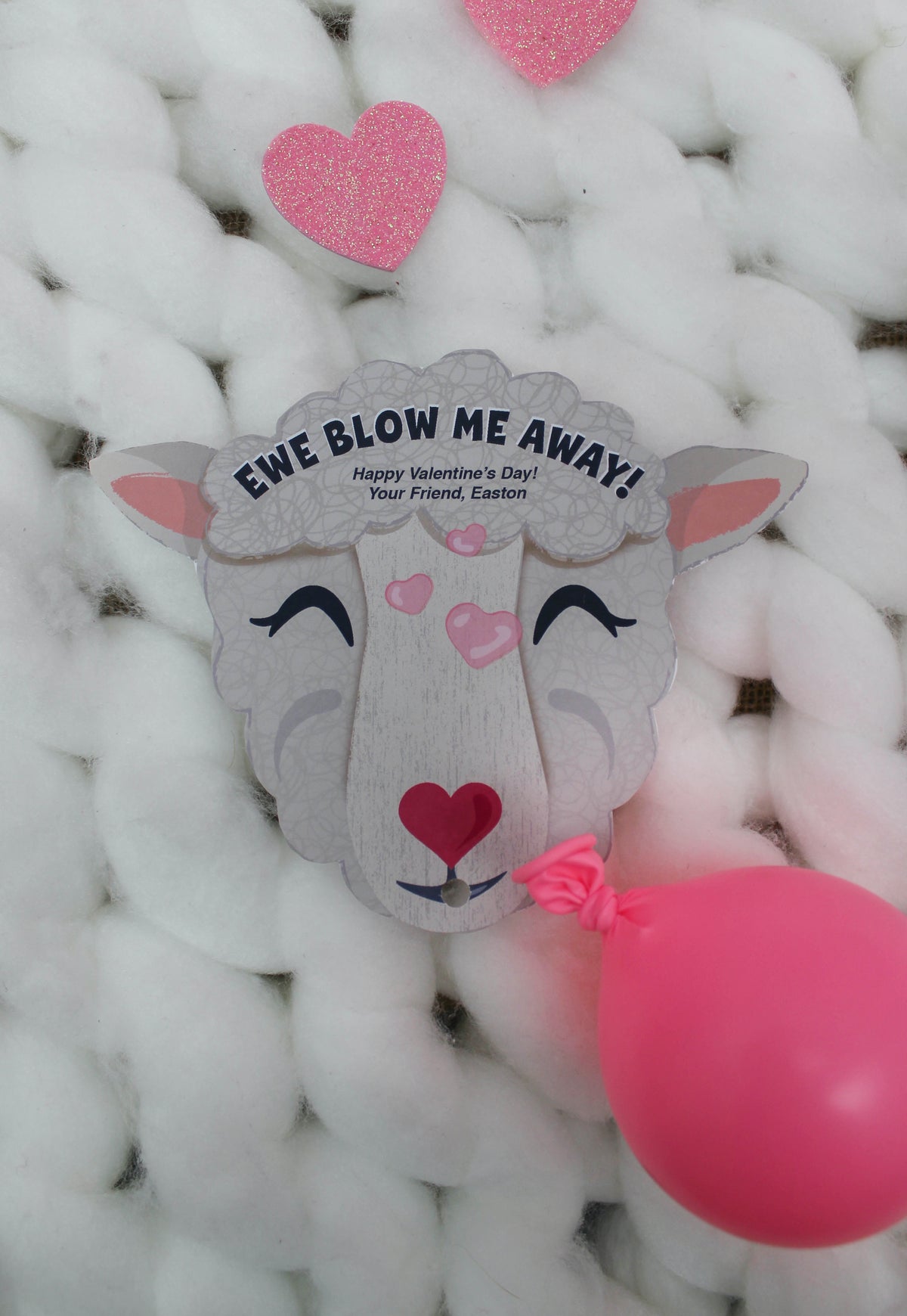 “Ewe Blow Me Away” Bubble Gum Kids Valentine