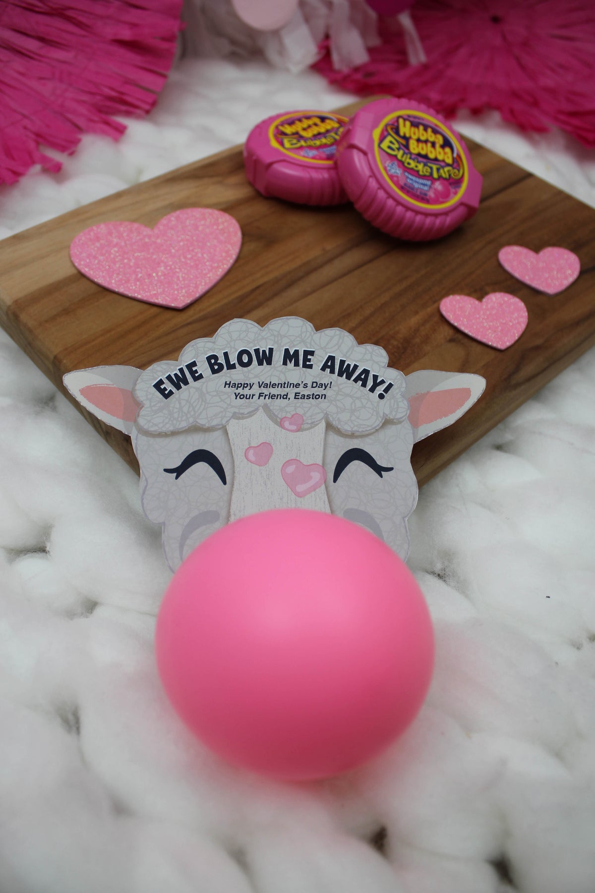 “Ewe Blow Me Away” Bubble Gum Kids Valentine