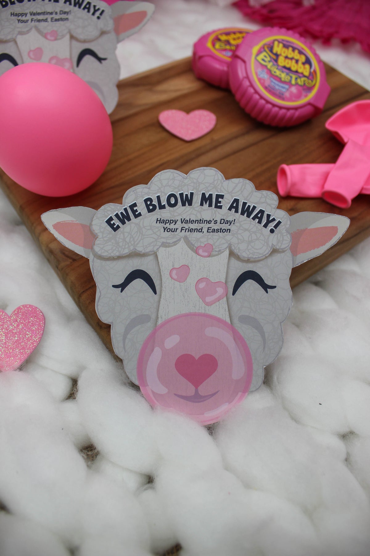 “Ewe Blow Me Away” Bubble Gum Kids Valentine