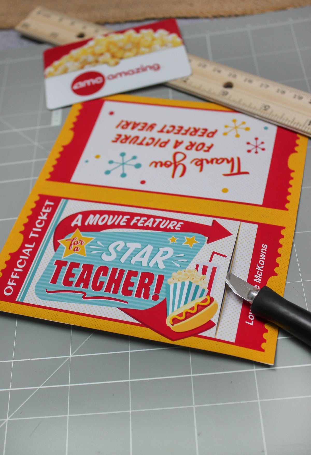 Movie Ticket Teacher Gift