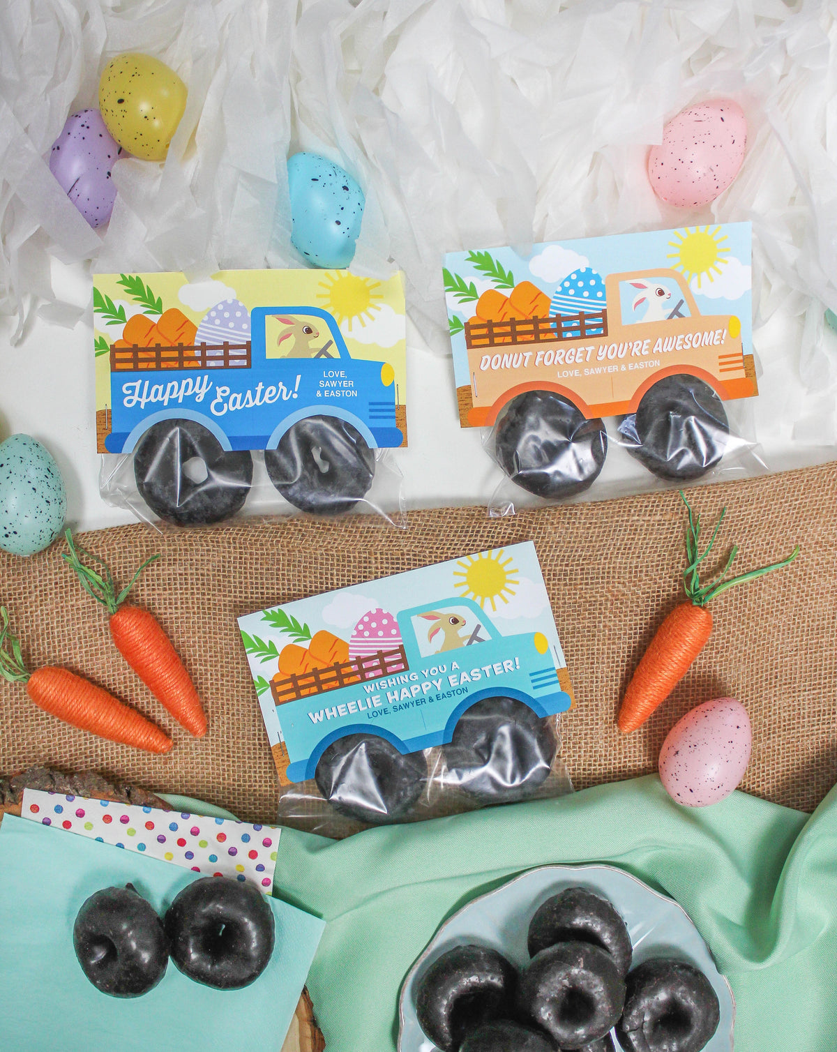 Easter Bunny Pickup Truck Donut Treats