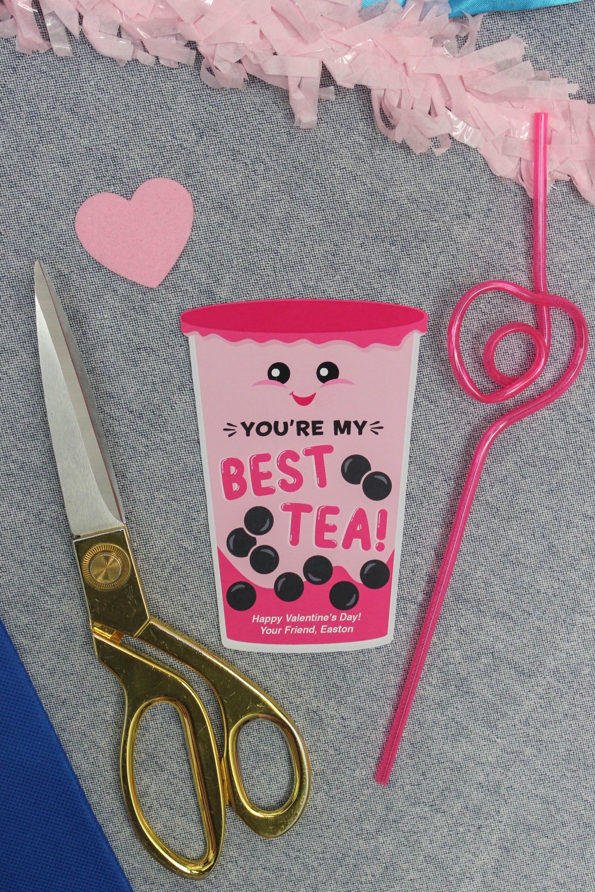 "You're My Best Tea" Bubble Tea Kids Valentine