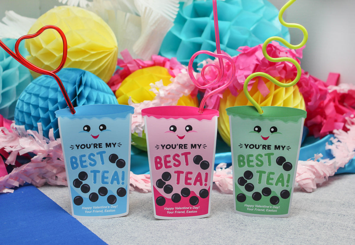 "You're My Best Tea" Bubble Tea Kids Valentine