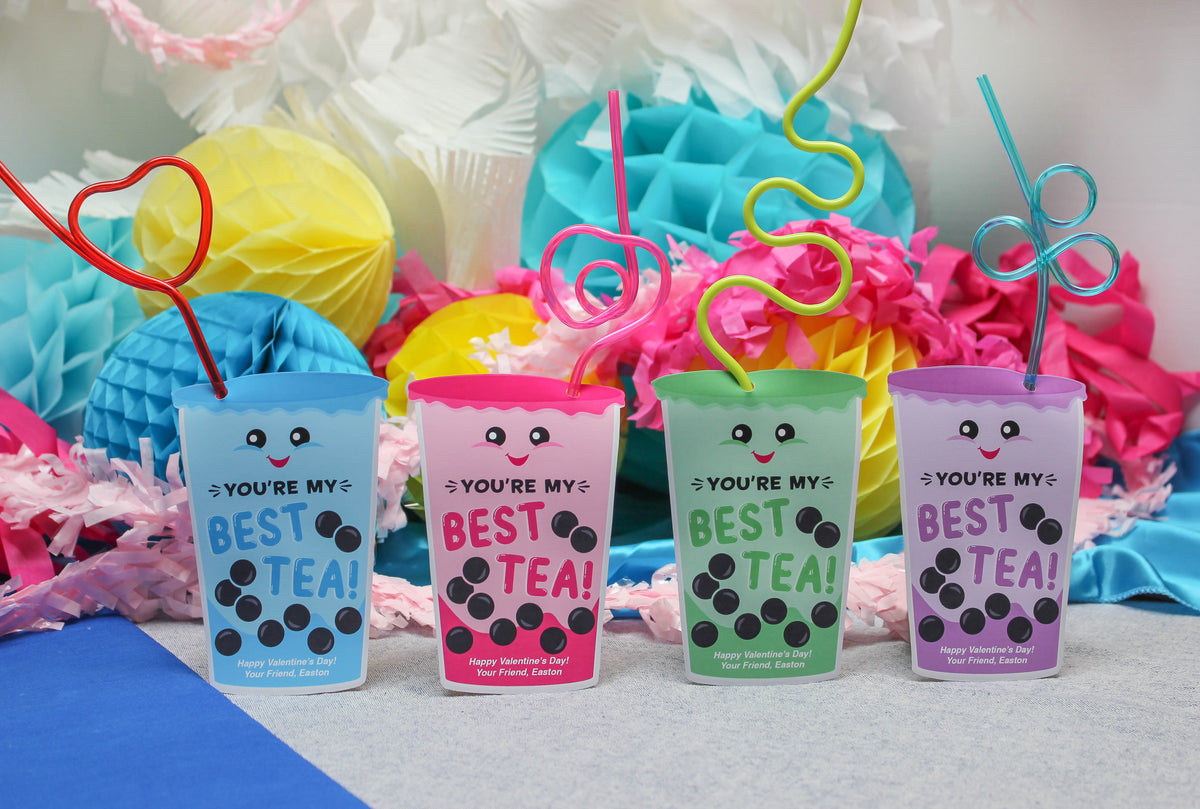 "You're My Best Tea" Bubble Tea Kids Valentine