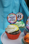 Art Birthday Party Cupcake Toppers and Circle Labels