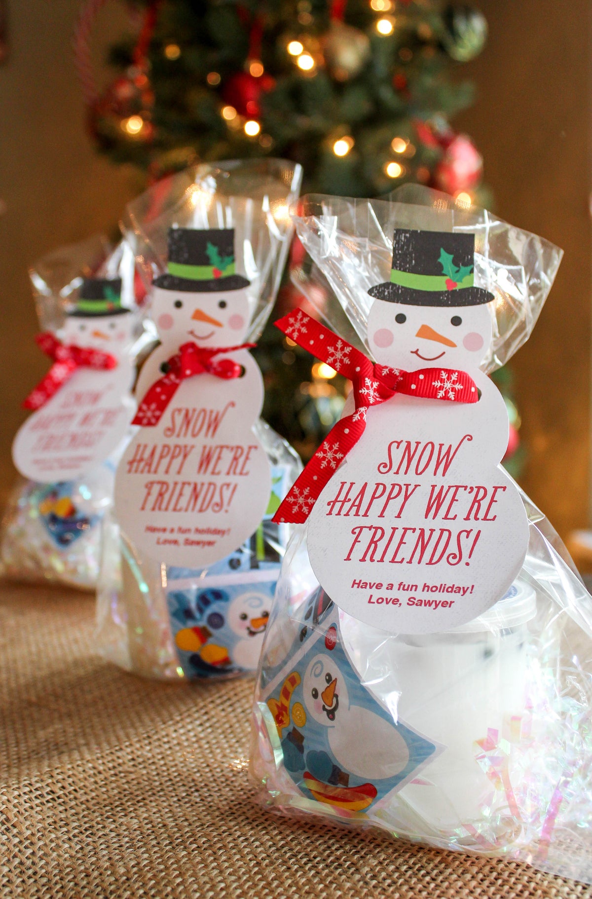 “Snow Happy We're Friends” Snowman Gift Tags