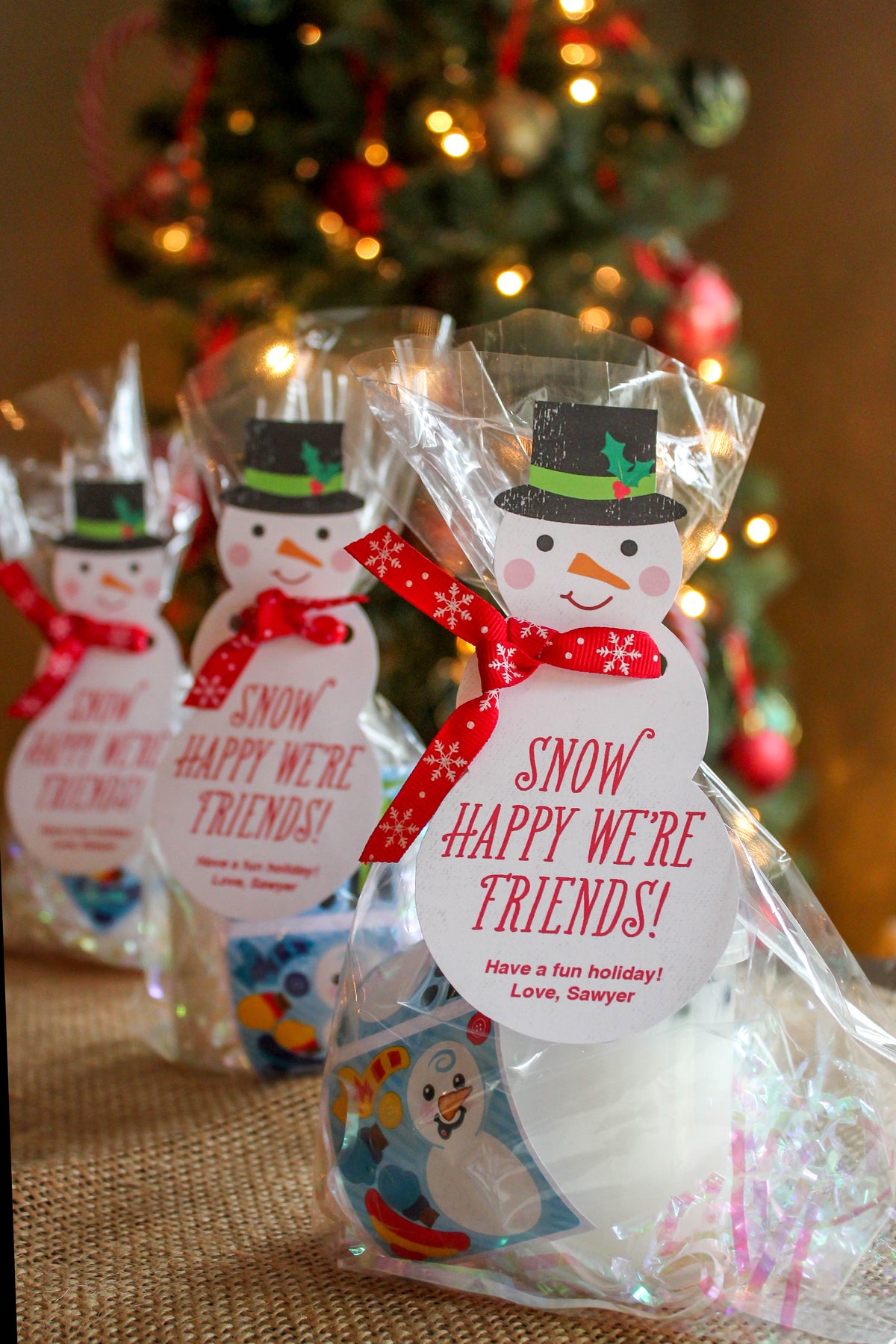 “Snow Happy We're Friends” Snowman Gift Tags