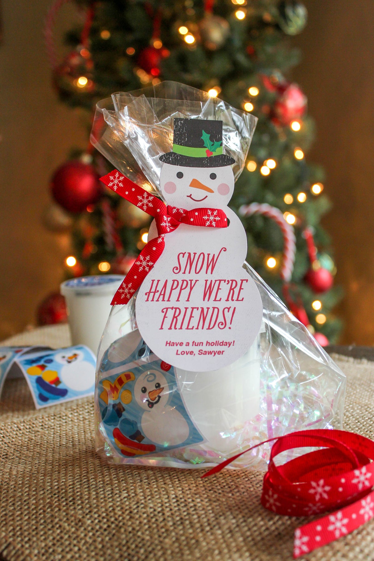 “Snow Happy We're Friends” Snowman Gift Tags