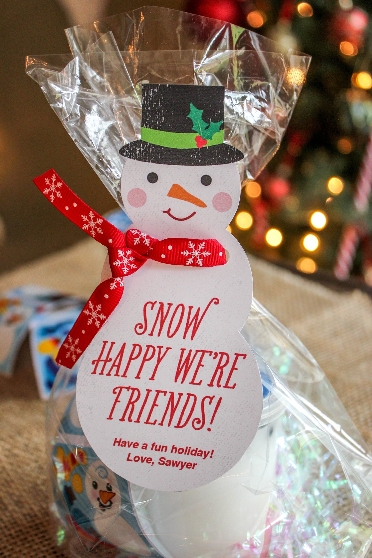 “Snow Happy We're Friends” Snowman Gift Tags