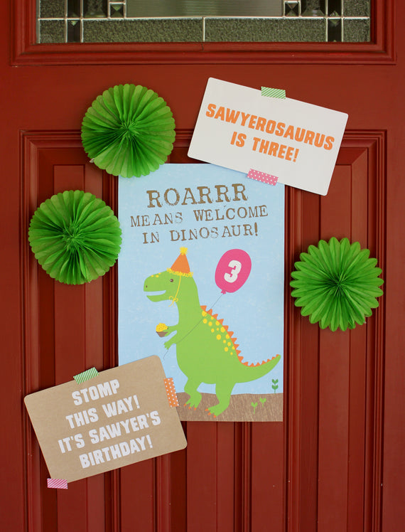 Dinosaur Party Welcome Signs and Dino Dig Sign