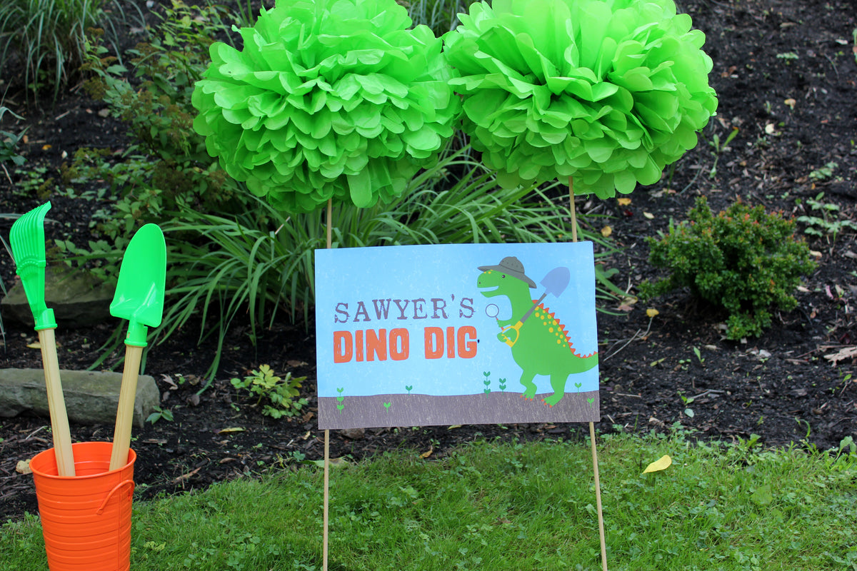 Dinosaur Party Welcome Signs and Dino Dig Sign