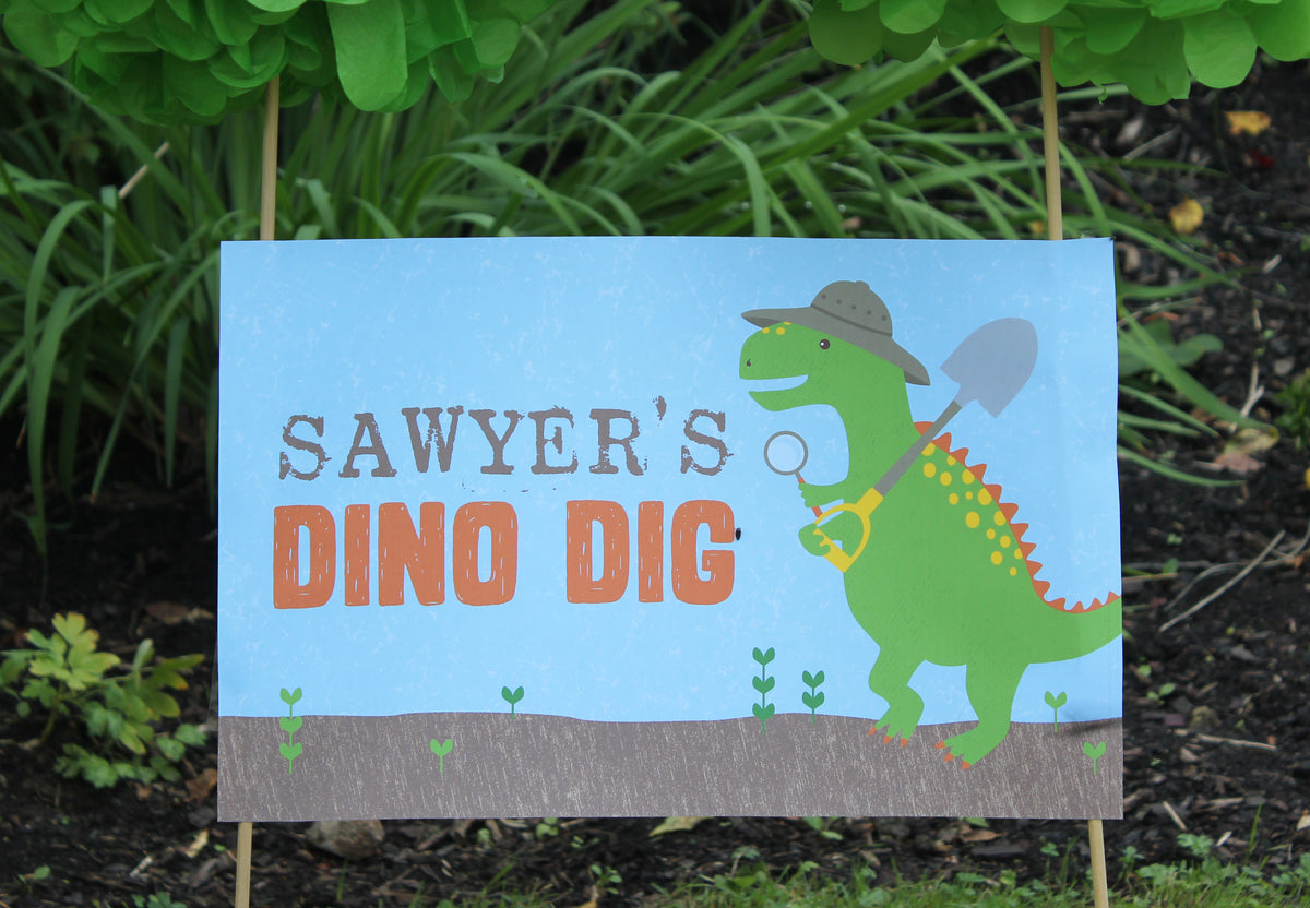 Dinosaur Party Welcome Signs and Dino Dig Sign