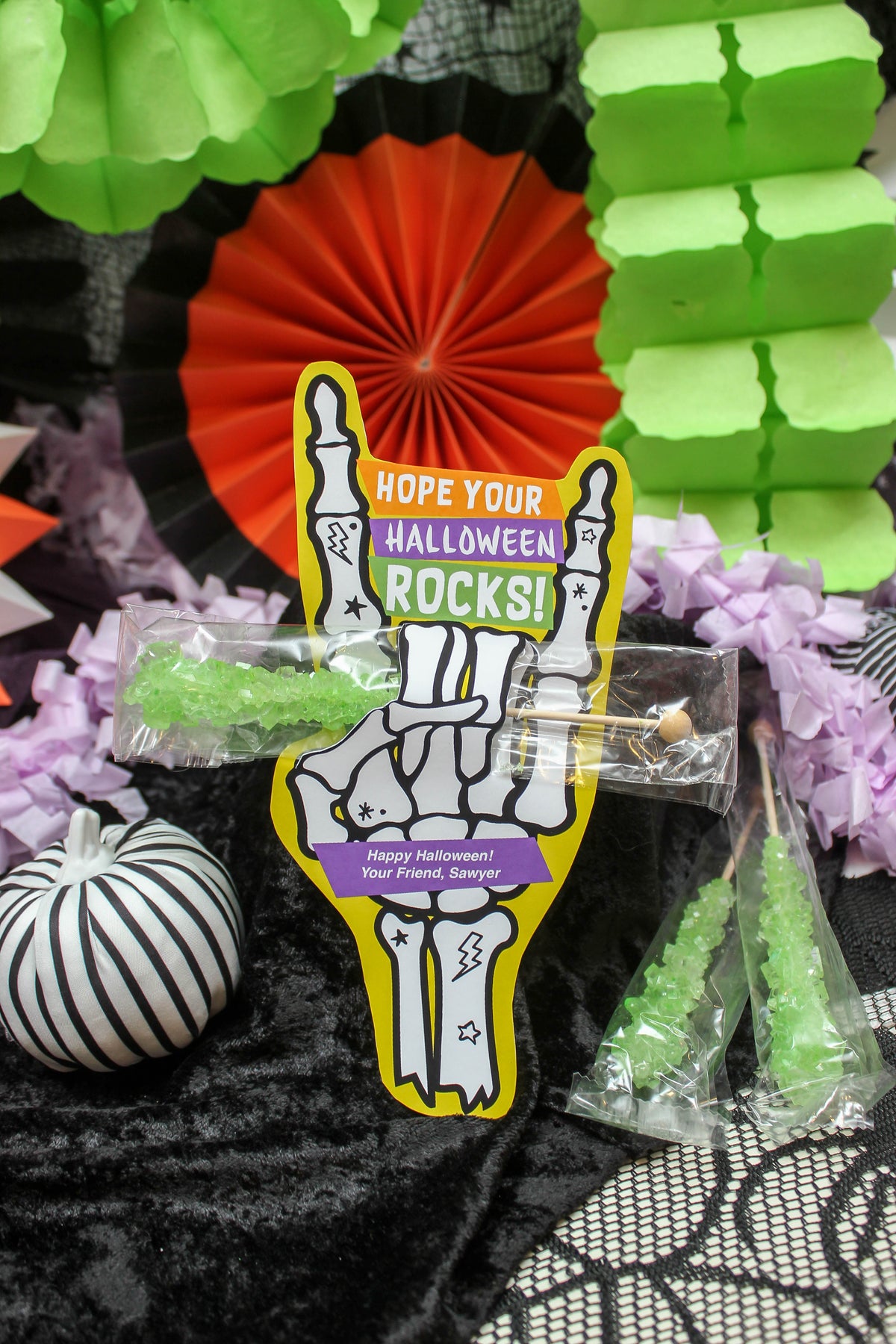 Rocker Skeleton Hand Halloween Treat