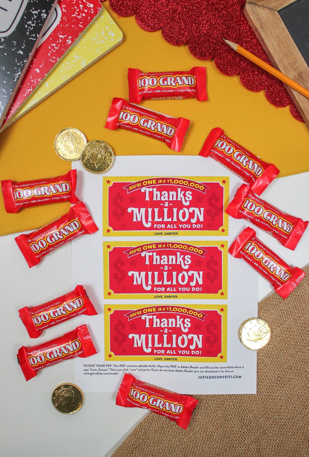 “Thanks a Million” Teacher Appreciation Candy Gift