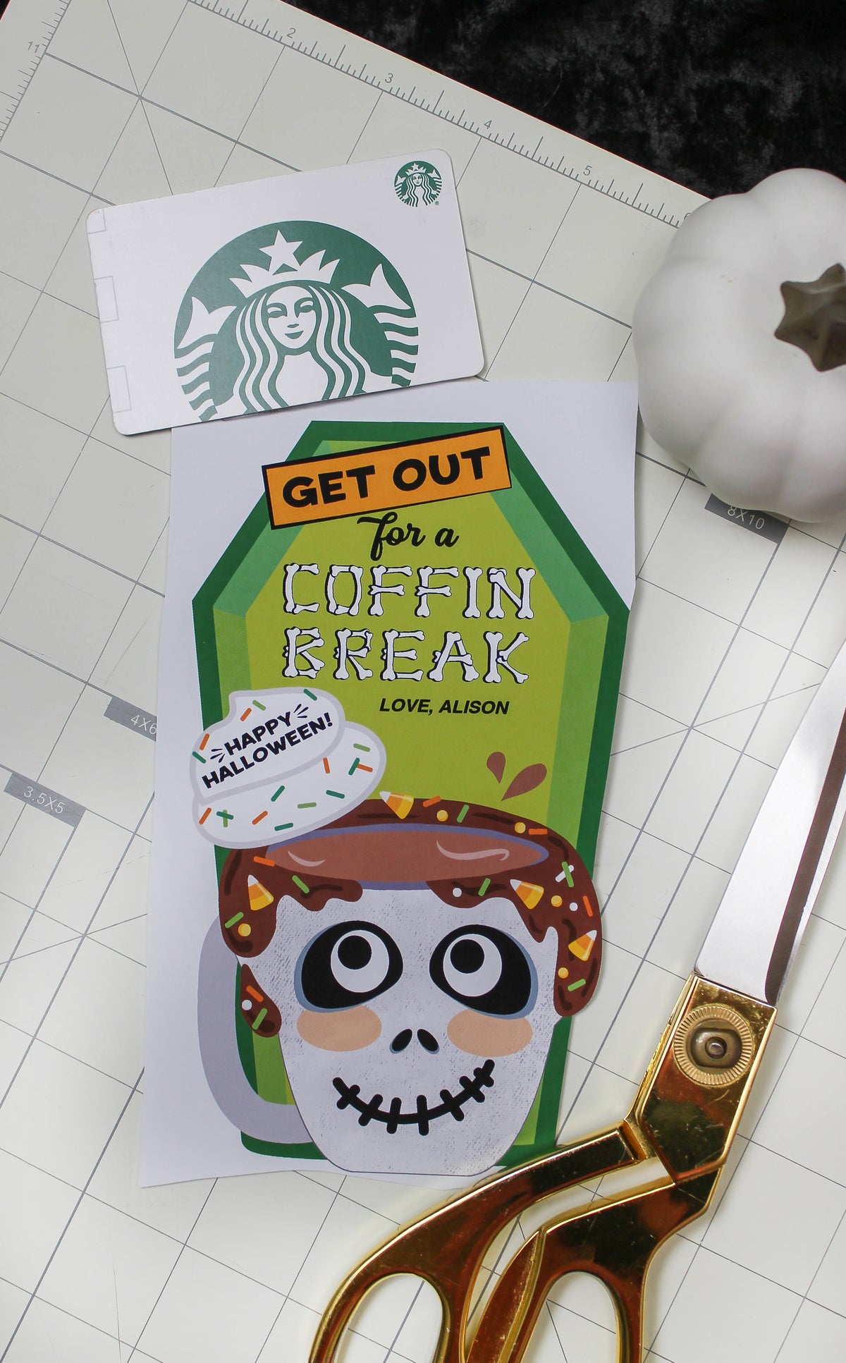 Coffin Break Halloween Coffee Gift Card Holder