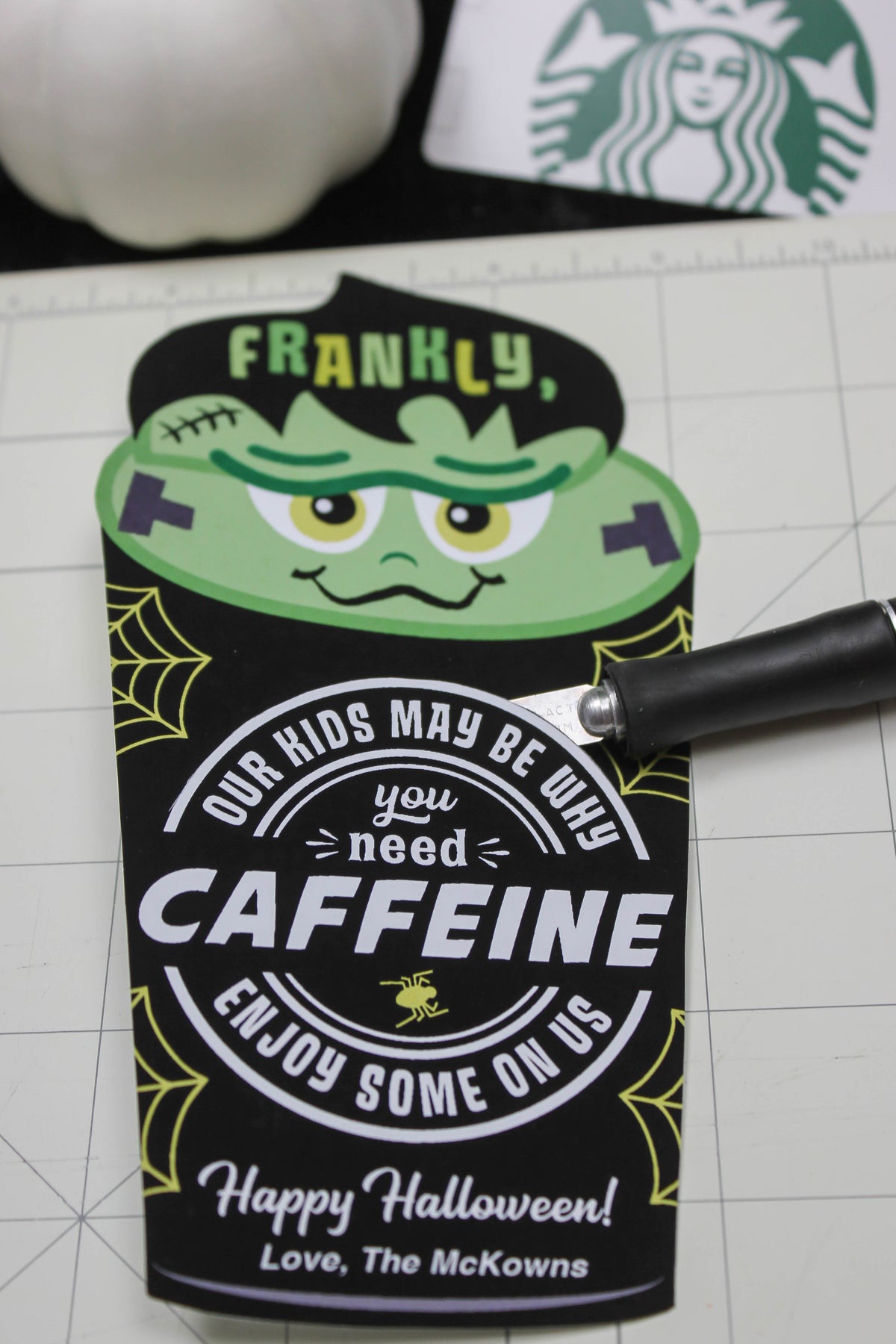 Frankly, Need Caffeine Halloween Coffee Gift Card Holders