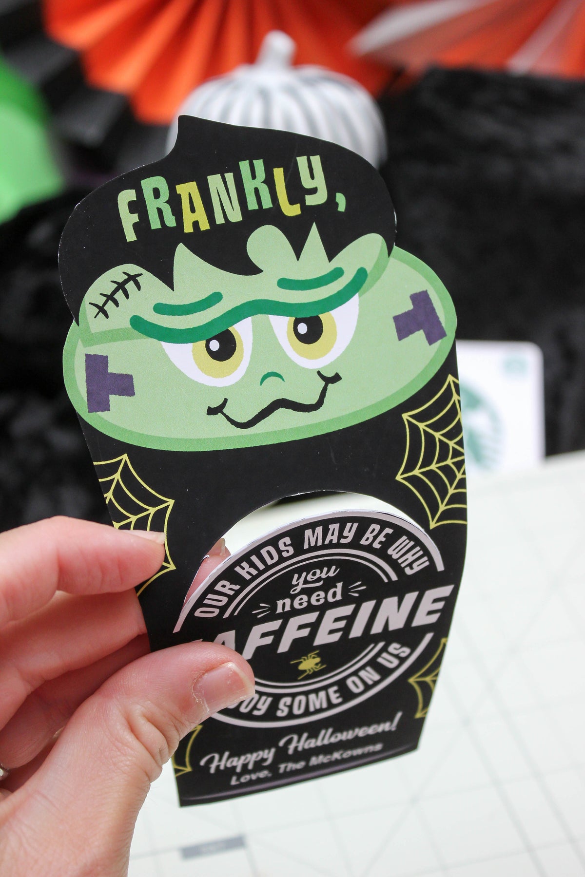 Frankly, Need Caffeine Halloween Coffee Gift Card Holders