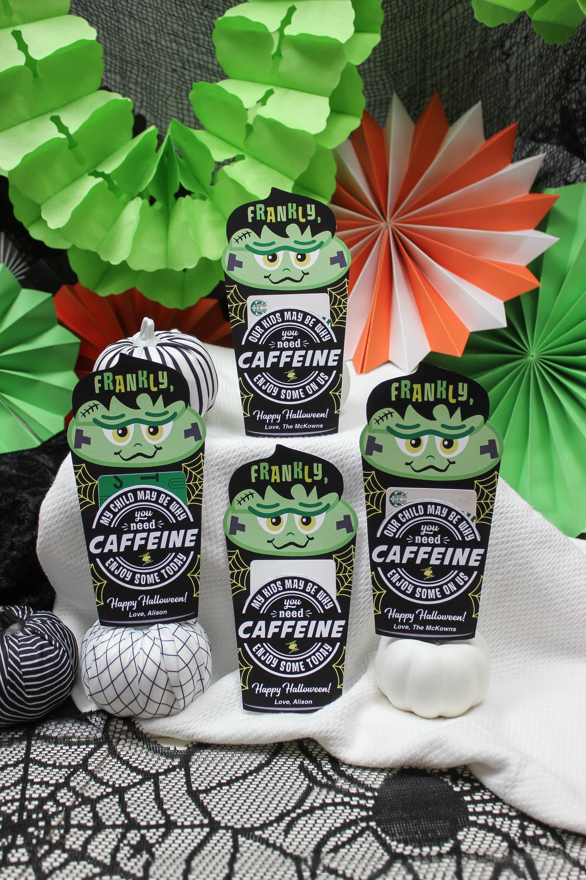 Frankly, Need Caffeine Halloween Coffee Gift Card Holders