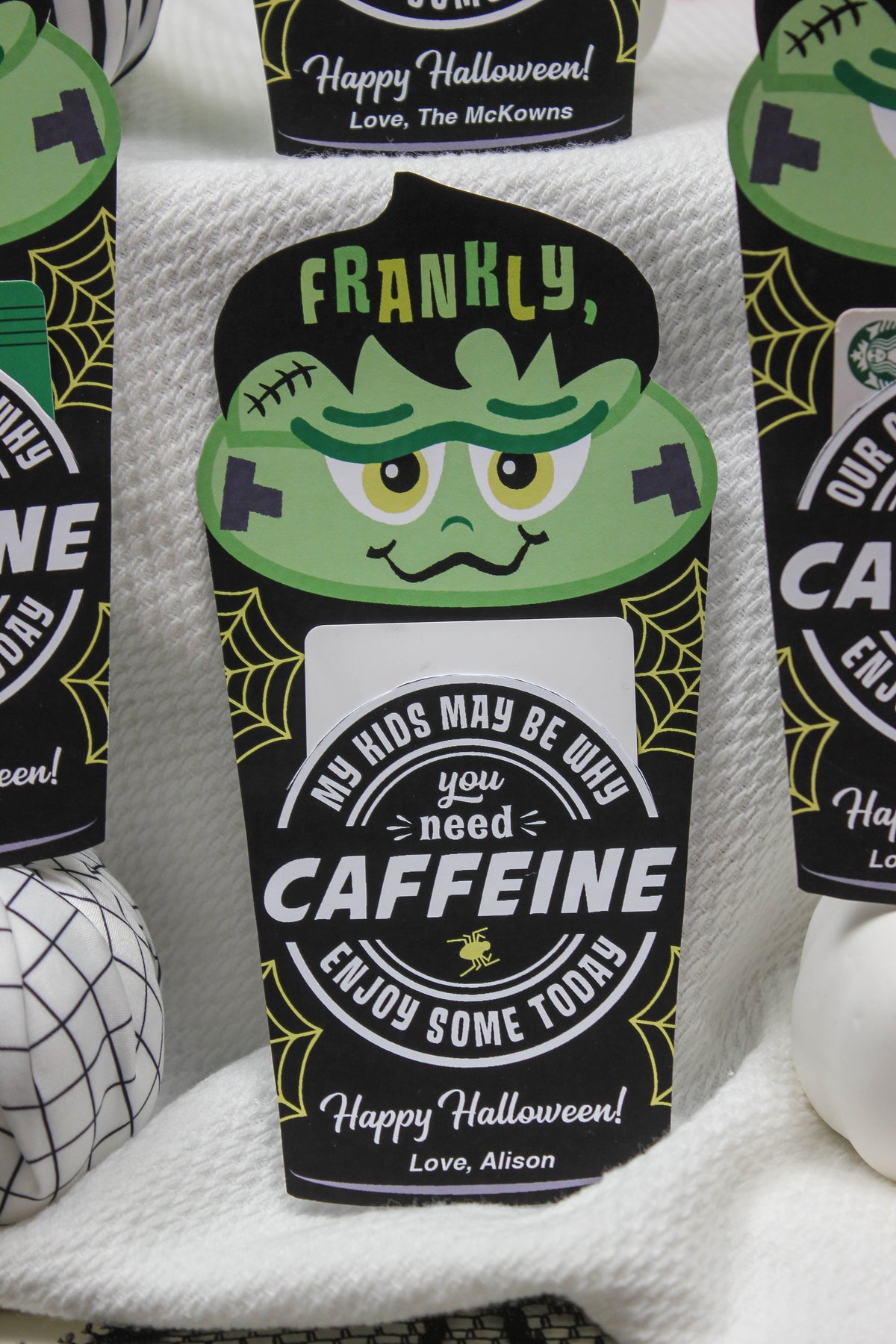 Frankly, Need Caffeine Halloween Coffee Gift Card Holders