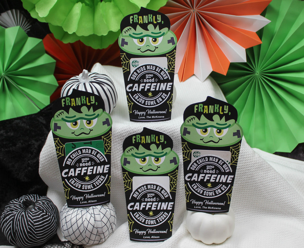 Frankly, Need Caffeine Halloween Coffee Gift Card Holders