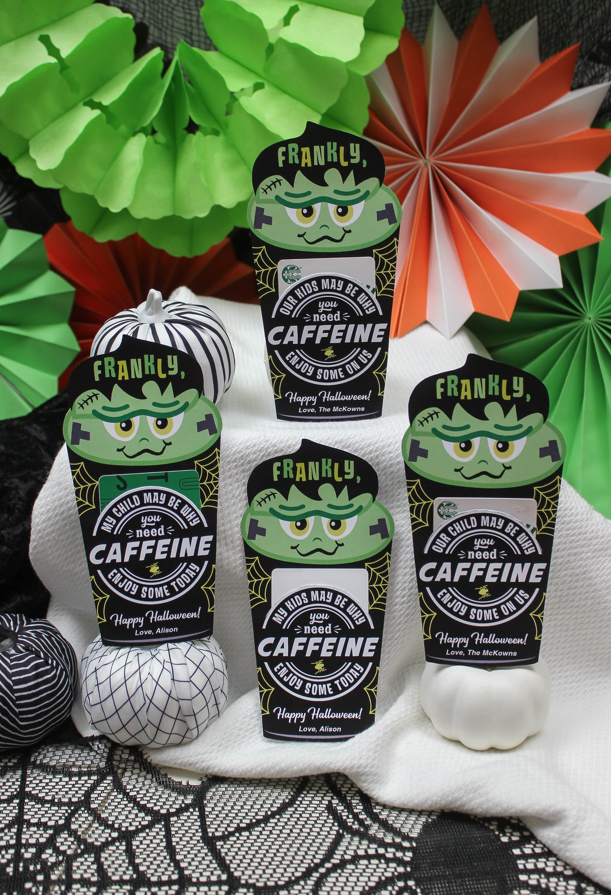 Frankly, Need Caffeine Halloween Coffee Gift Card Holders