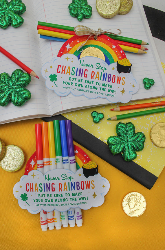 “Never Stop Chasing Rainbows” Art Supply St. Patrick's Day Gift