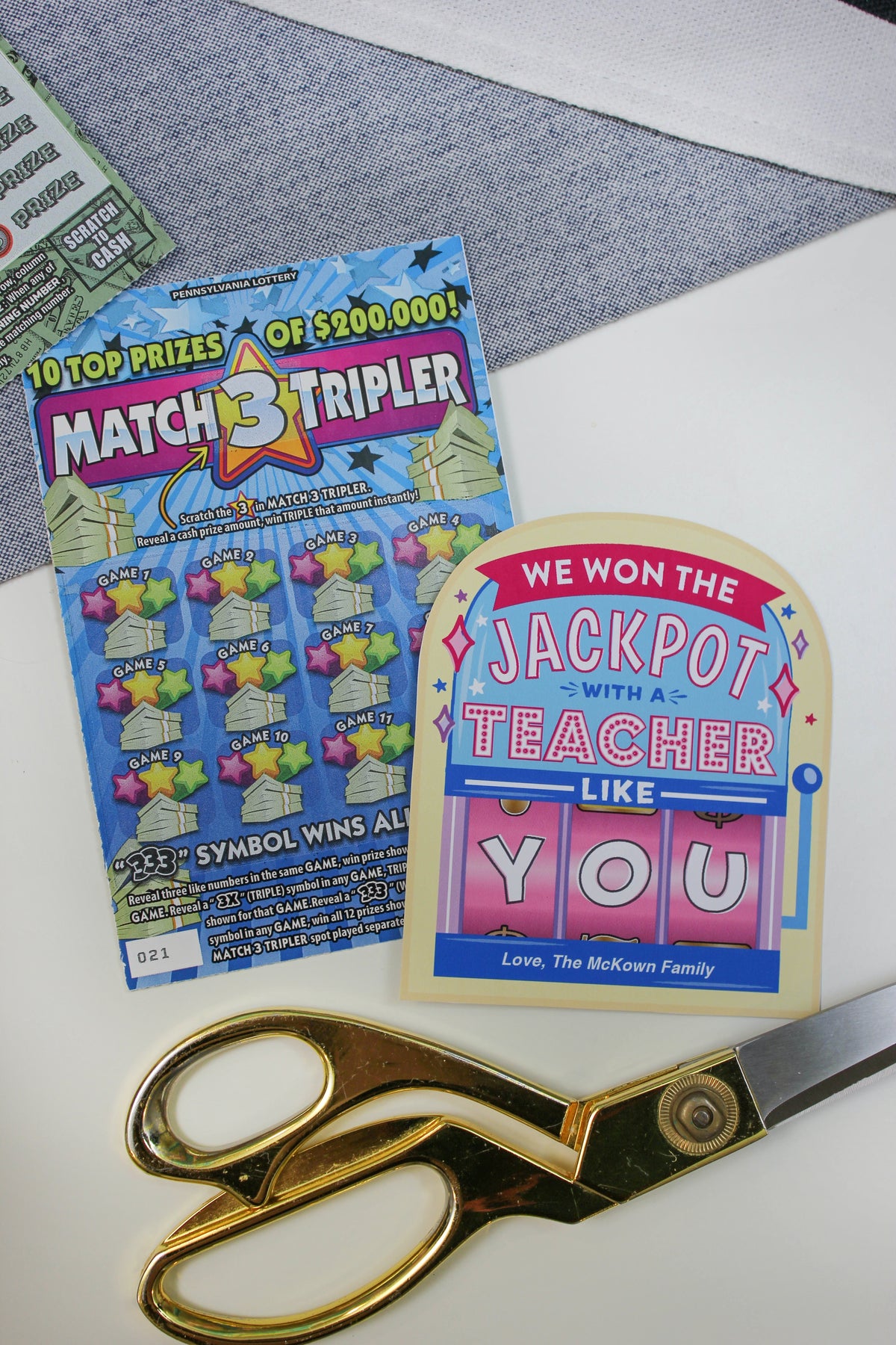 Lottery Ticket Teacher Gift Tags