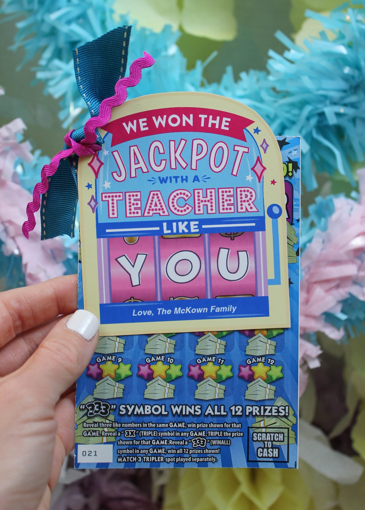 Lottery Ticket Teacher Gift Tags