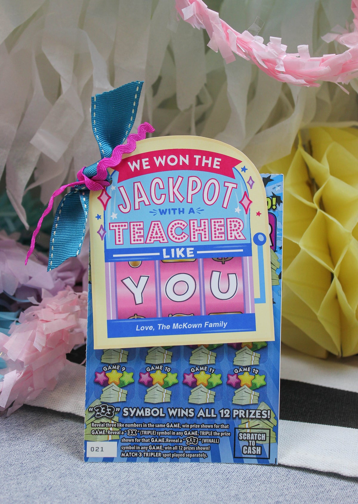 Lottery Ticket Teacher Gift Tags