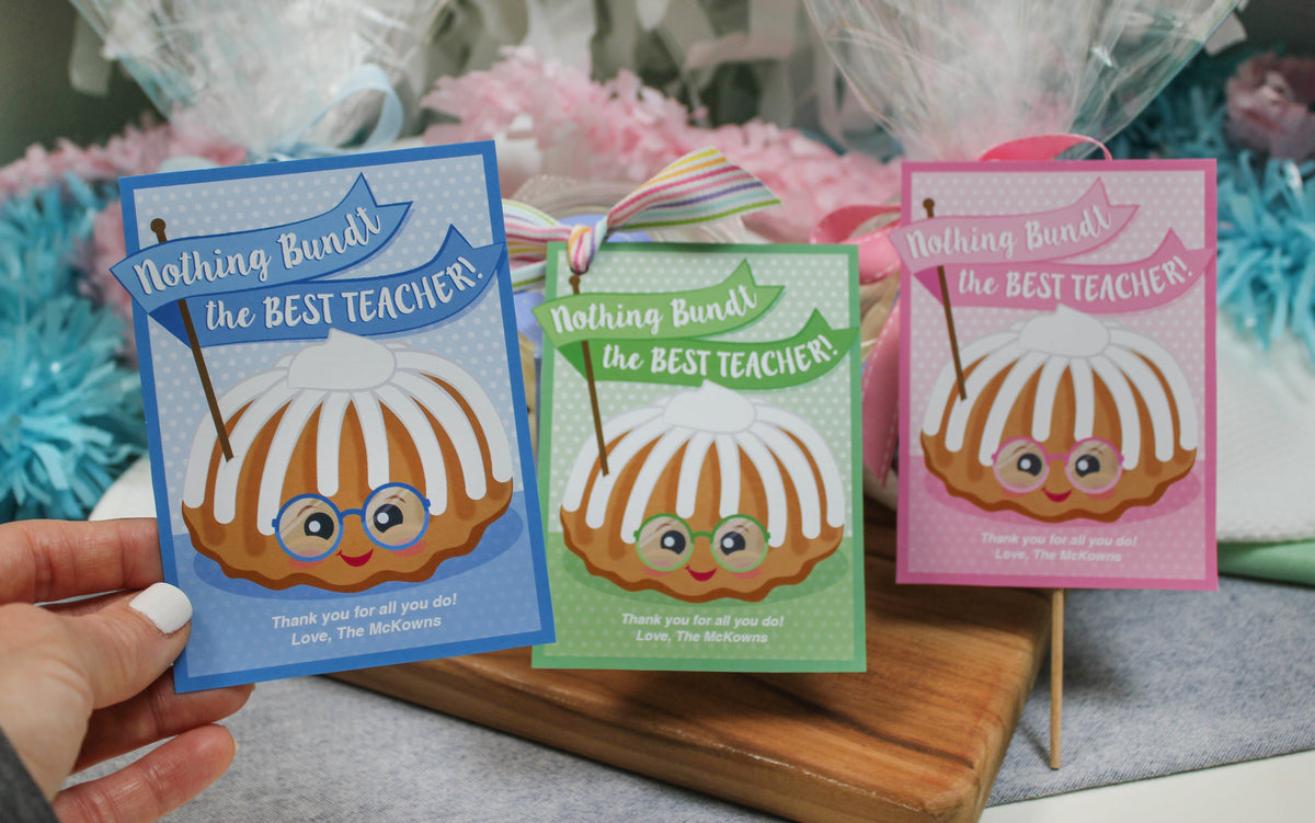 Bundt Cake Teacher Gift Tags