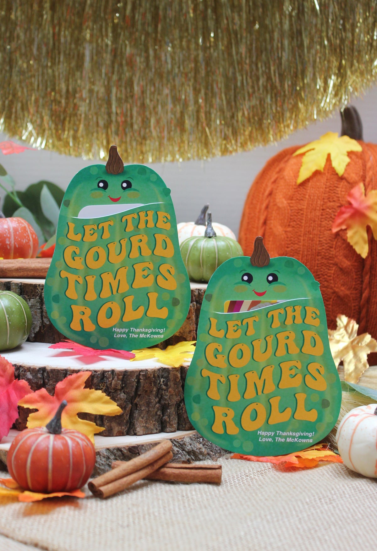 “Let the Gourd Times Roll” Gift Card Holders