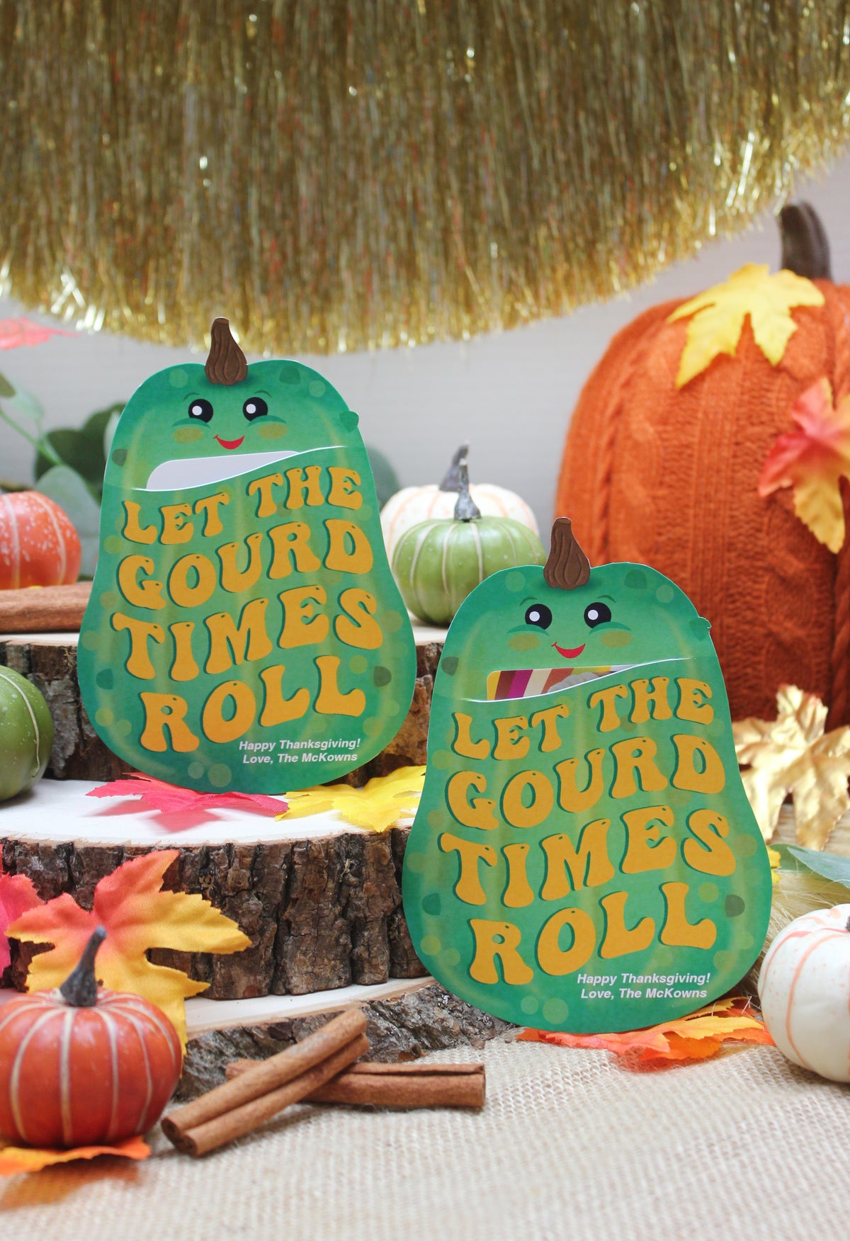 “Let the Gourd Times Roll” Gift Card Holders