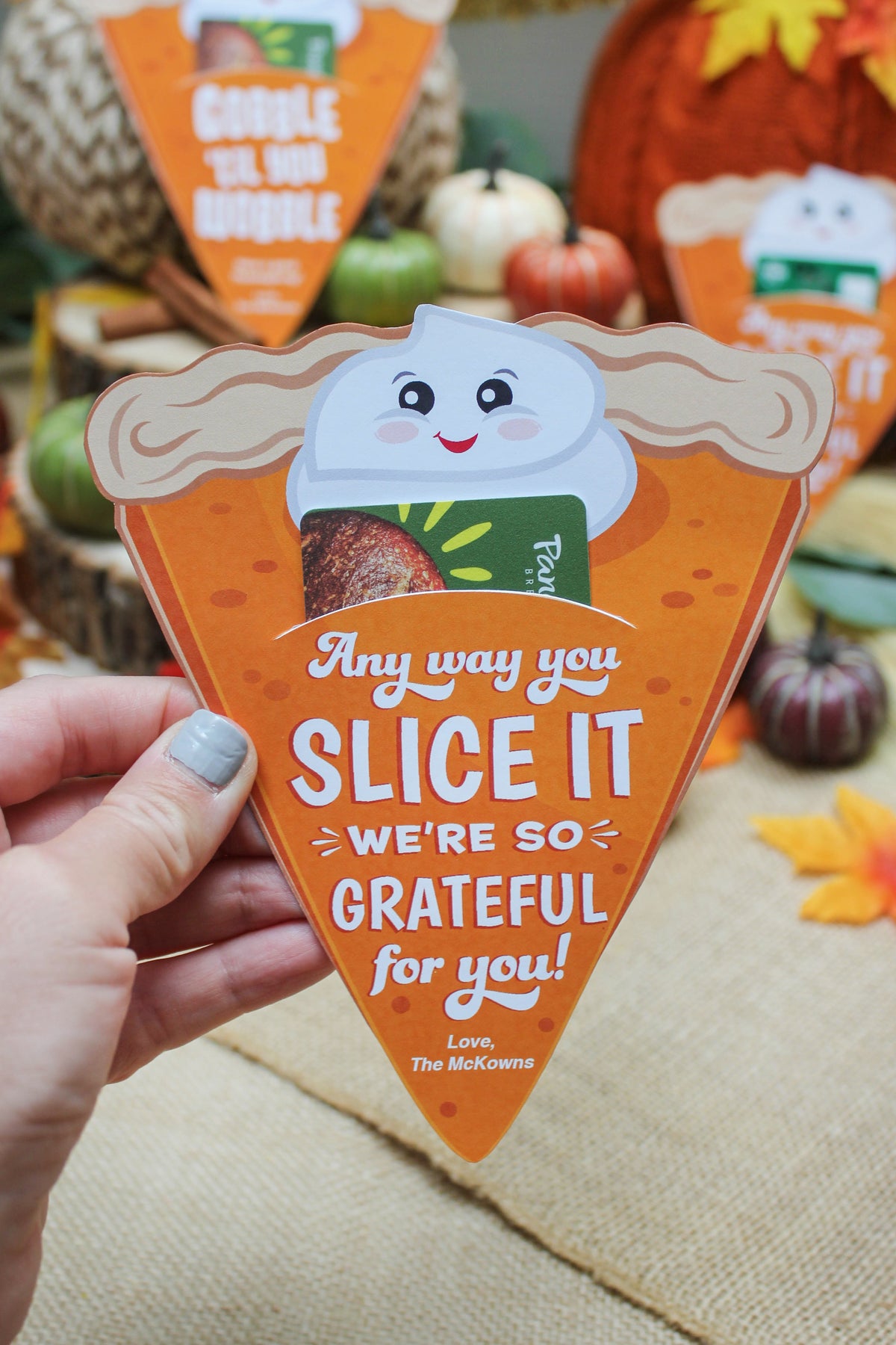 Pumpkin Pie Gift Card Holders