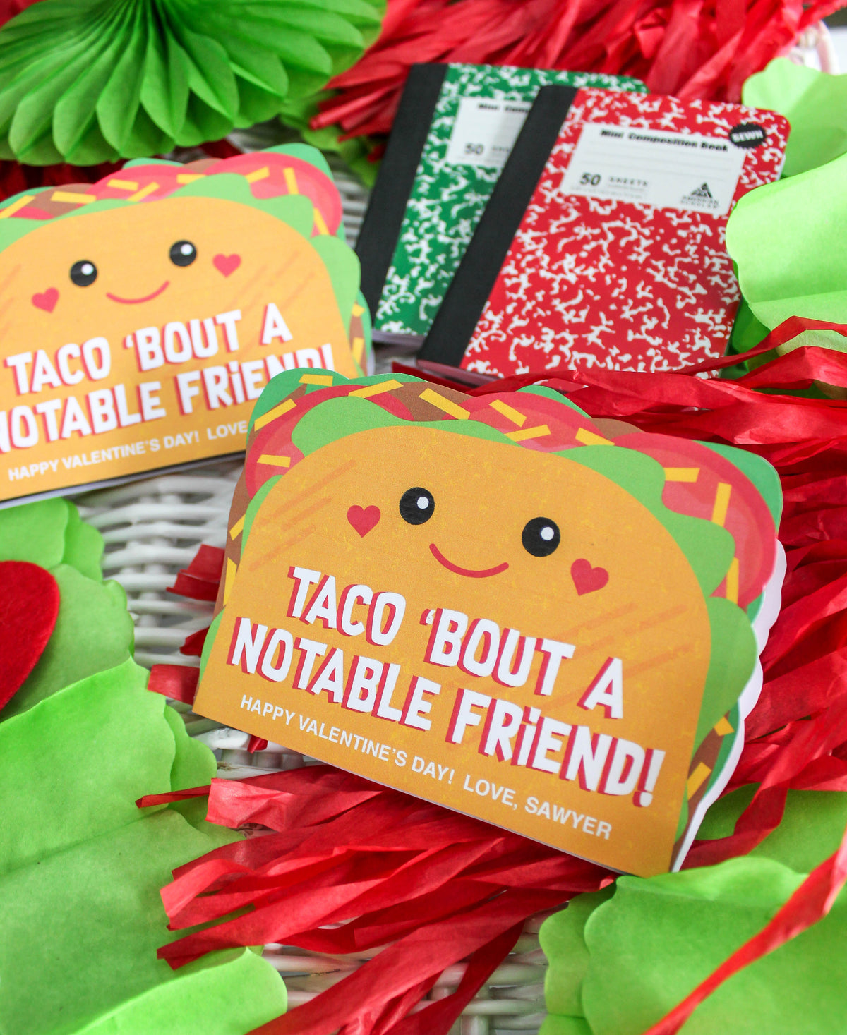 Taco Notebook Kids Valentine