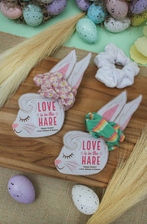 "Love is in the Hare” Easter Hair Scrunchie Gift