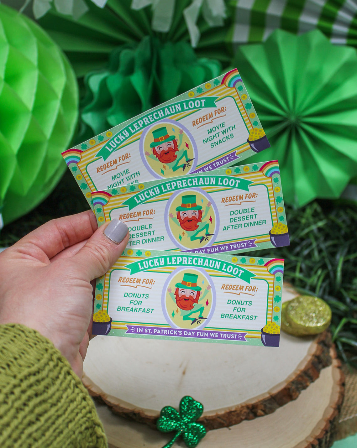 St. Patrick's Day Play Money Reward Coupons