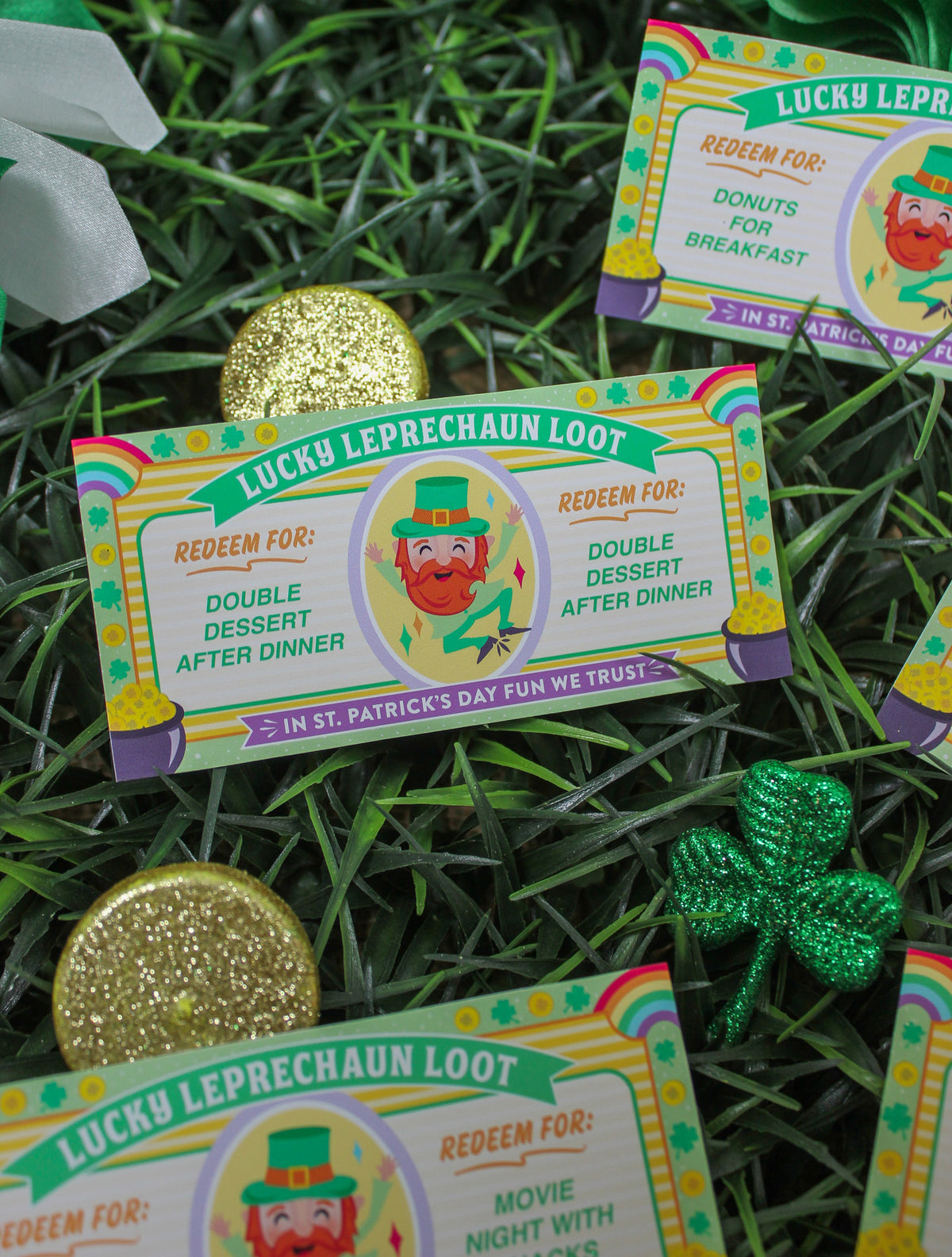 St. Patrick's Day Play Money Reward Coupons