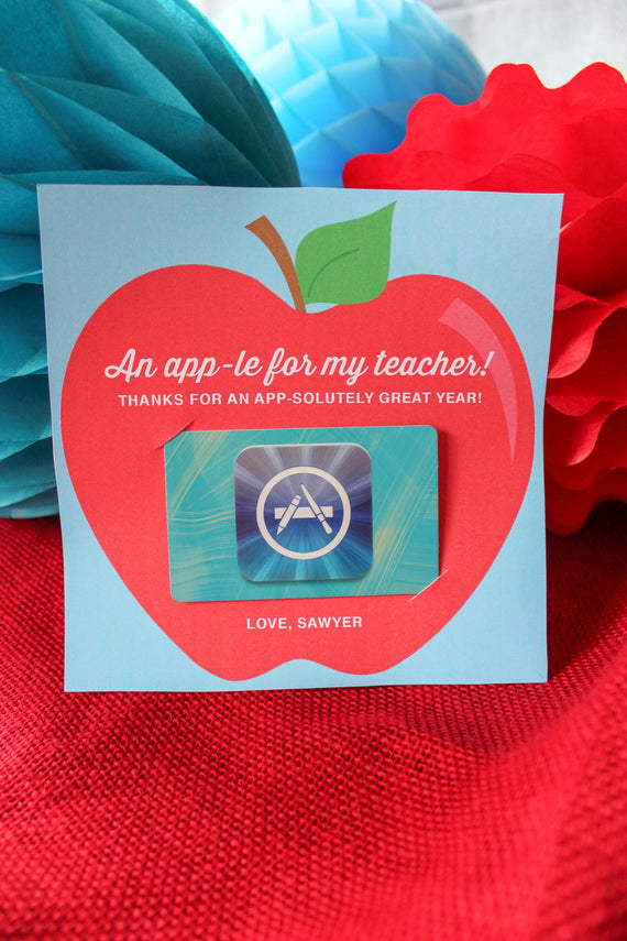 “An ‘app’-le for my Teacher” App Store Gift Card Holder