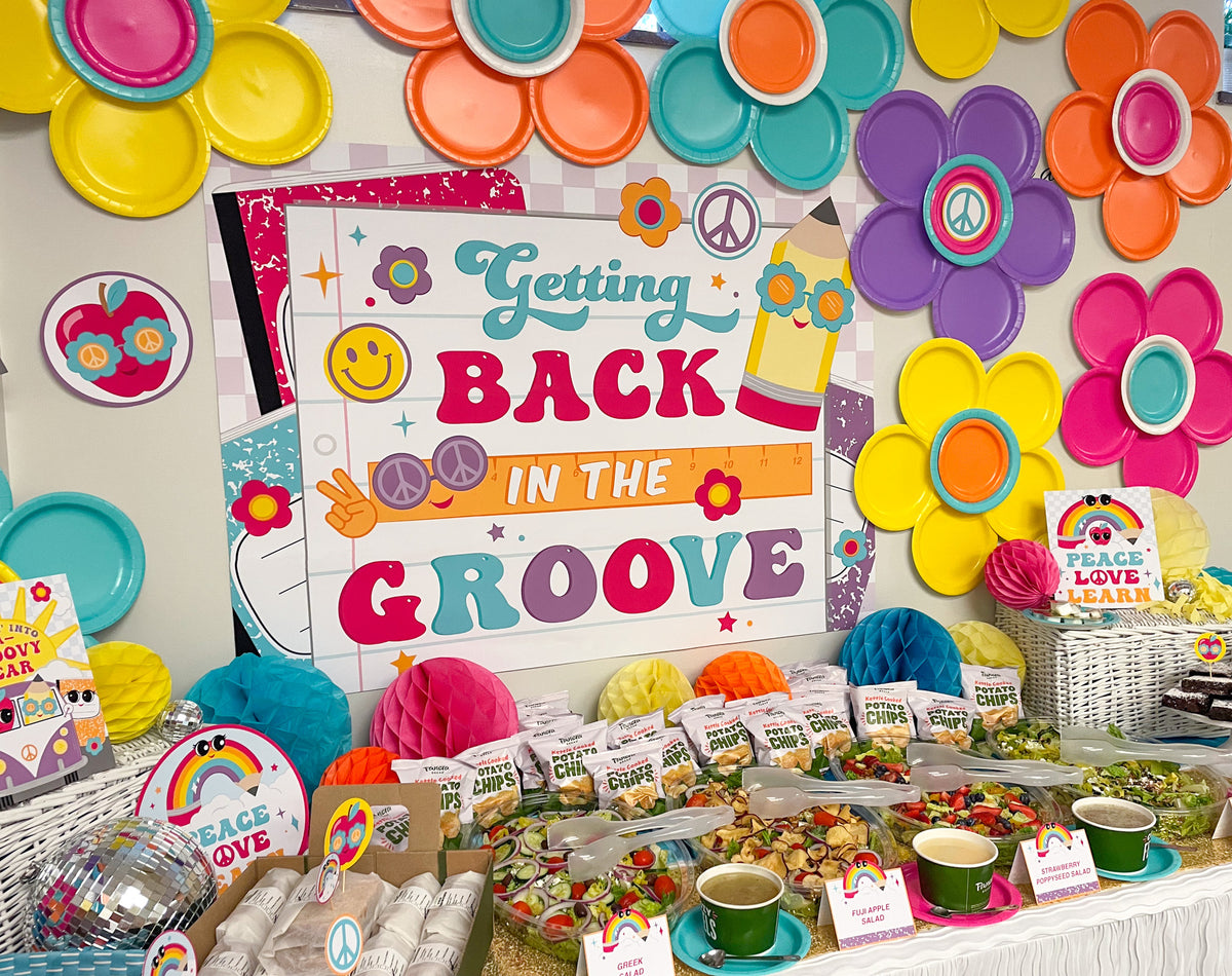 Back to School Teacher Appreciation Groovy 70s Decor Pack