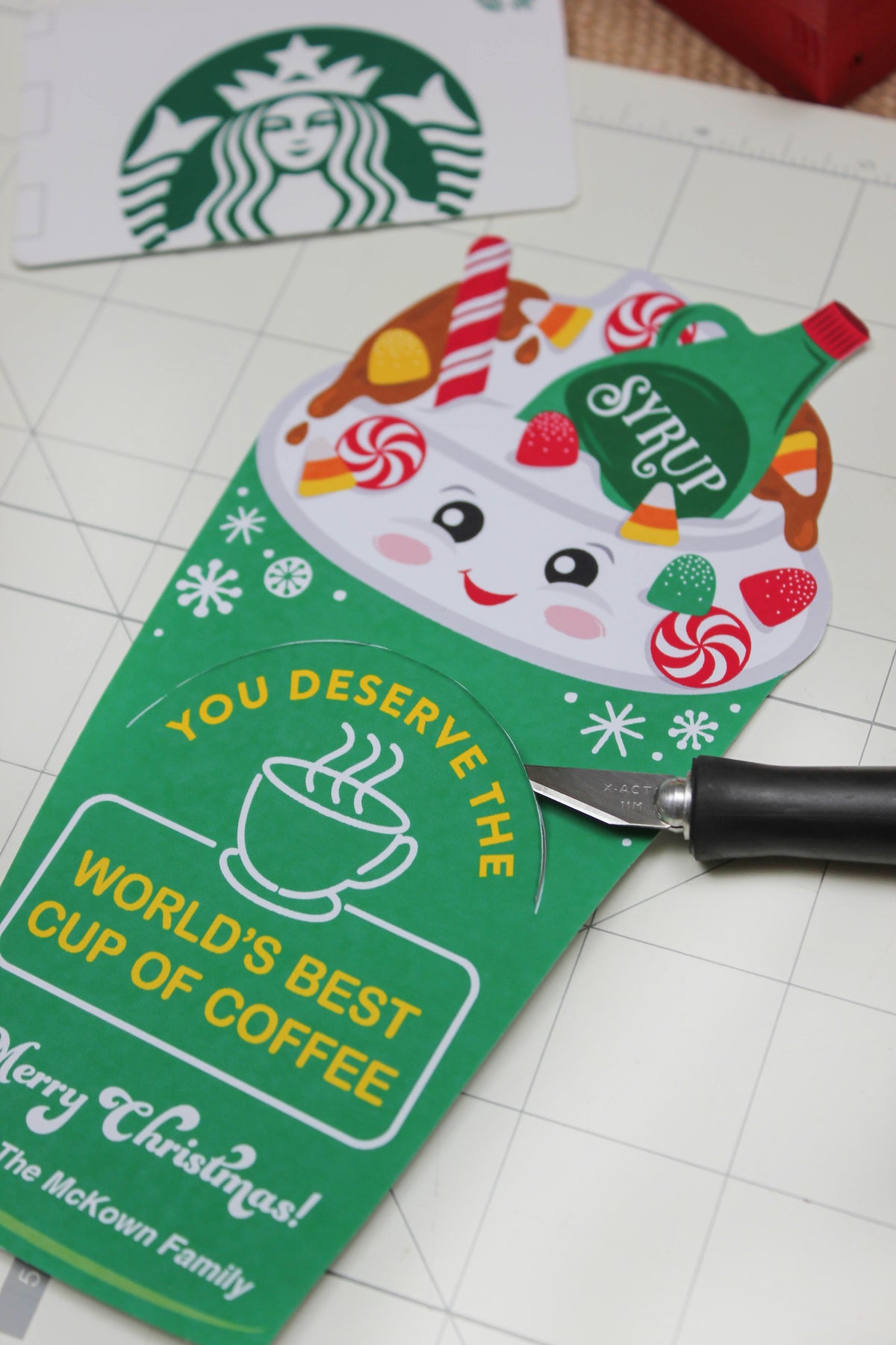 “World's Best Cup of Coffee” Christmas Coffee Gift Card Holder