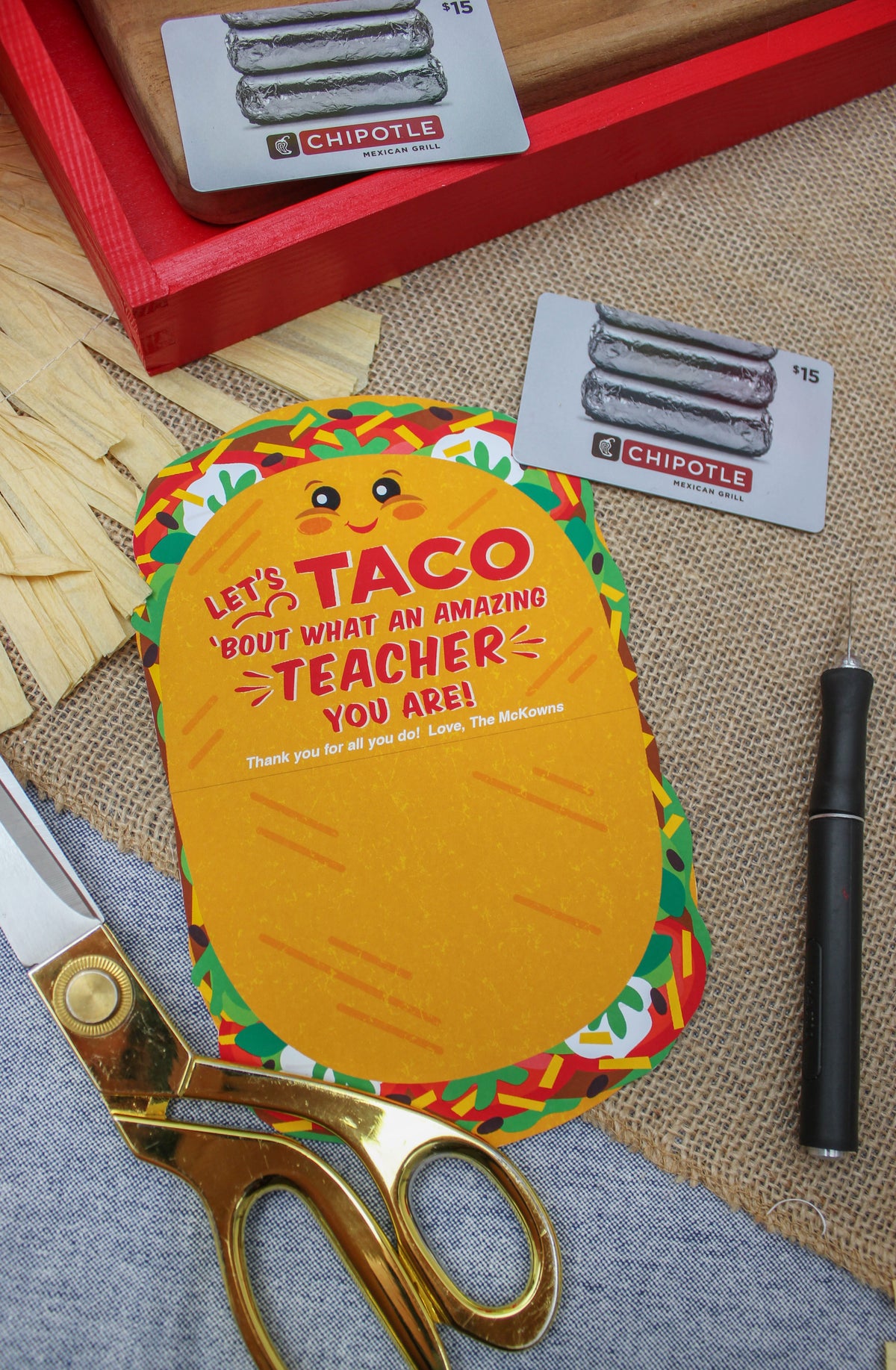 Taco and Burrito Teacher Gift Card Holders