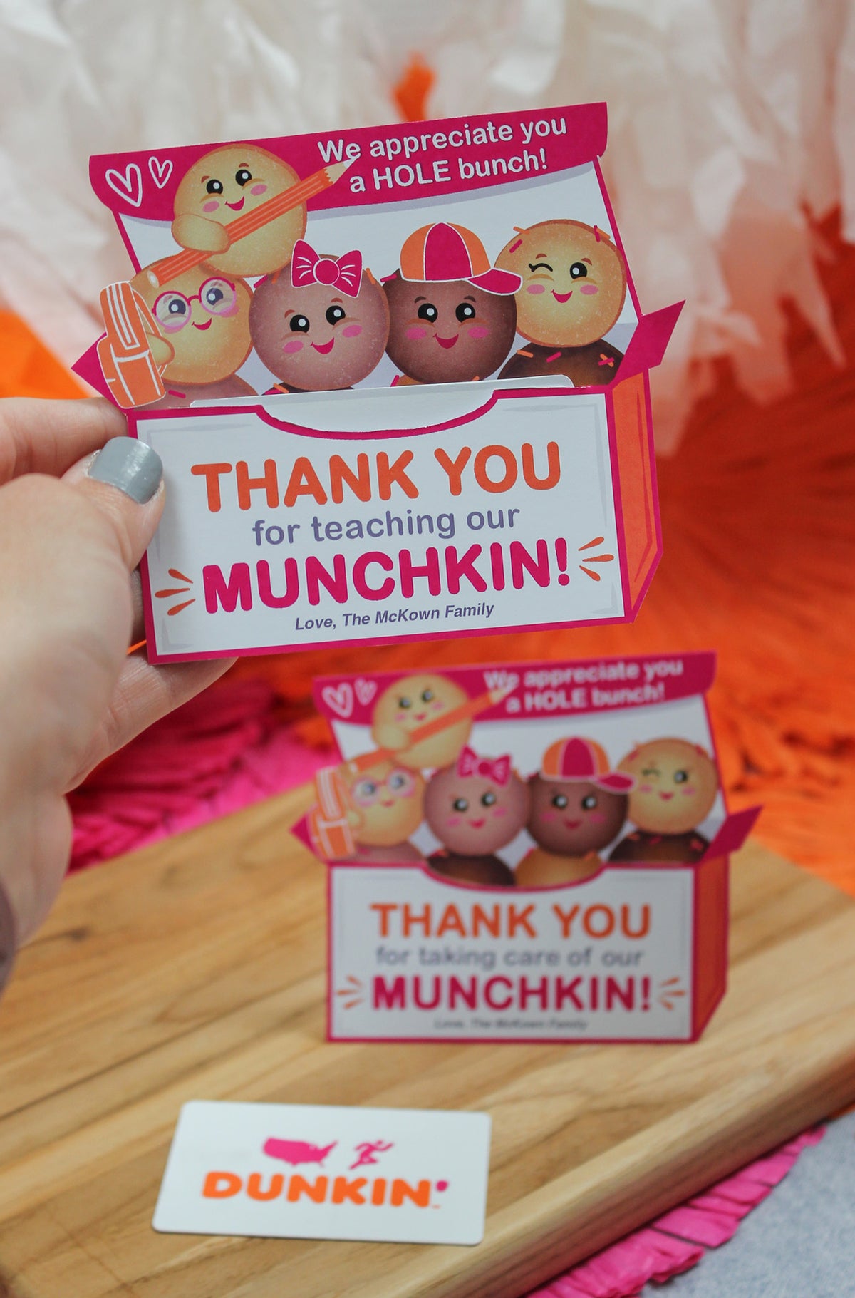 Teacher Appreciation Donut Hole Gift Card Holder