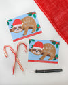 Santa Sloth Christmas Candy Cane Holder