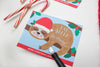 Santa Sloth Christmas Candy Cane Holder