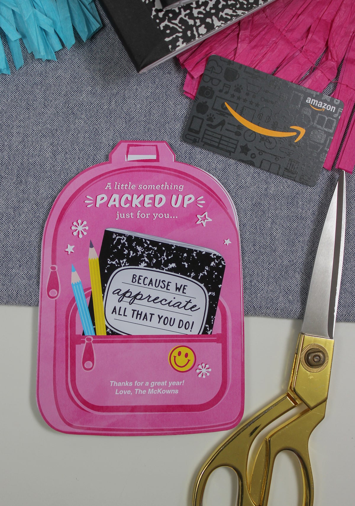 Teacher Appreciation Backpack Gift Card Holder
