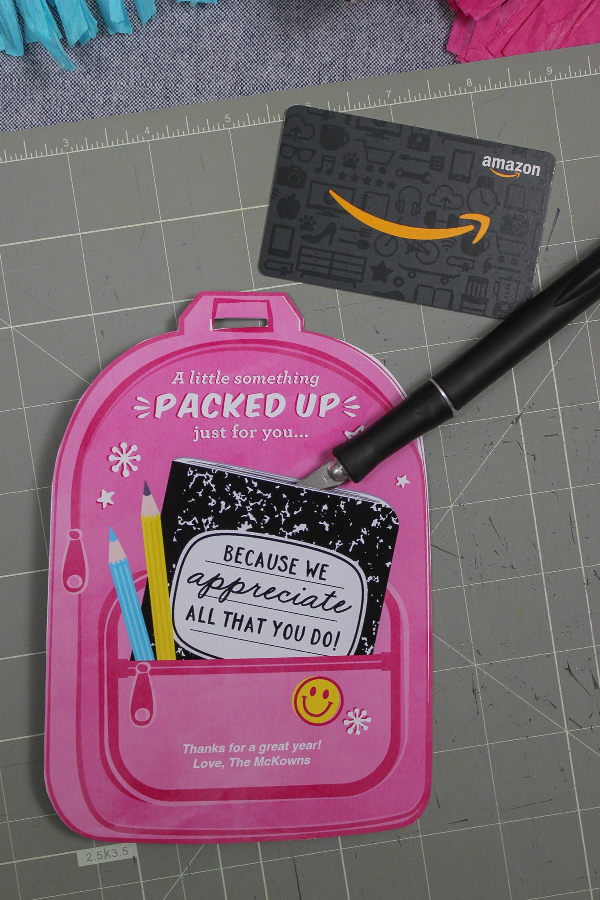 Teacher Appreciation Backpack Gift Card Holder