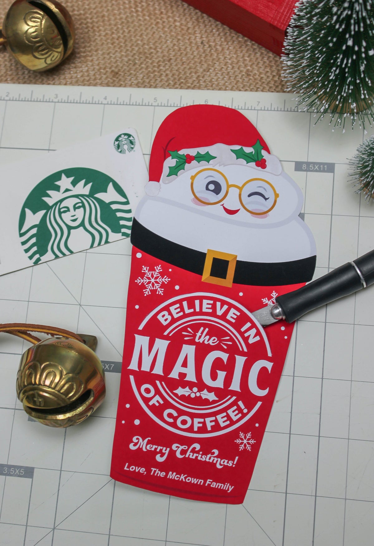 Santa Coffee Gift Card Holder